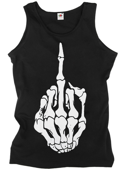 koszulka na ramiączkach SKELETON HAND - FUCK YOU