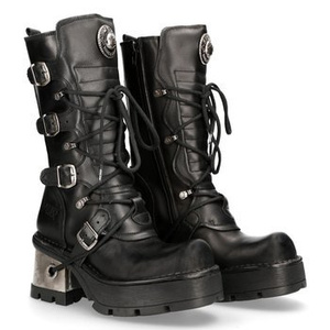 buty damskie NEW ROCK ITALI Y NOMADA NEGRO, PLANING NEGRO M8 ACERO OR Y CAN [M-373-S33]