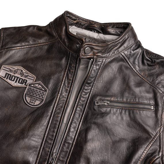kurtka skórzana MMDEZIMUS MEN RACER  VINTAGE BLACK