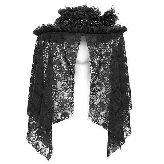 kapelusz DEVIL FASHION - BLACK SKULL ROSE