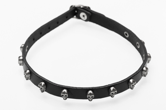 obroża 1-rzędowa Skull
