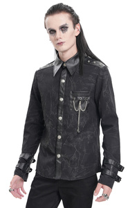 koszula męska DEVIL FASHION - BLACK GOTHIC PUNK