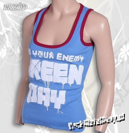 bluzka damska GREEN DAY - KNOW YOUR ENEMY na ramiączkach, błękitna