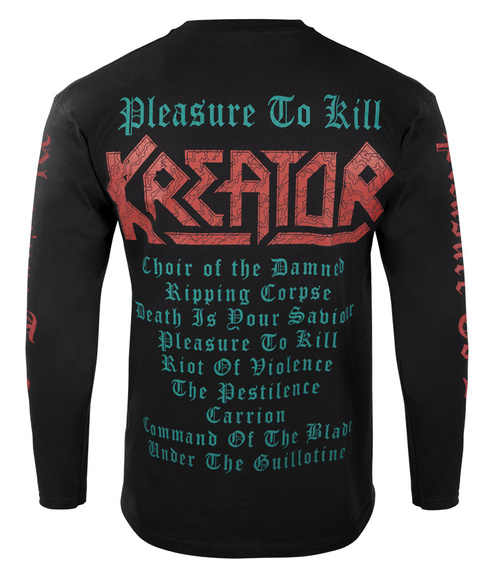 longsleeve KREATOR - PLEASURE TO KILL (TRACKLIST)