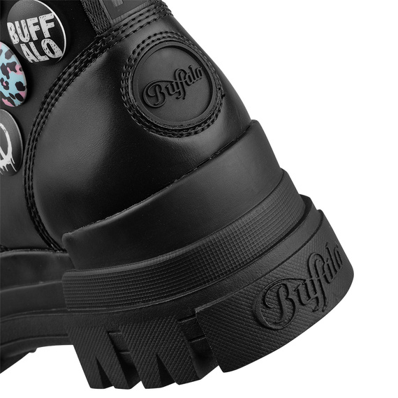 buty damskie BUFFALO - ASPHA RLD BUTTON BLACK VEGAN