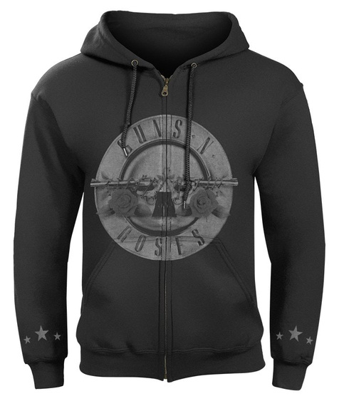 bluza GUNS N' ROSES - BULLET LOGO rozpinana, z kapturem