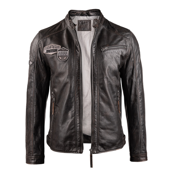 kurtka skórzana MMDEZIMUS MEN RACER  VINTAGE BLACK