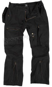 spodnie bojówki FLIEGERHOSE COTTON PREWASH SCHWARZ
