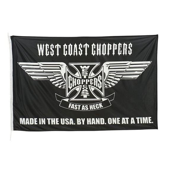 flaga WEST COAST CHOPPERS - FAST AS HECK (100cm x150cm) black