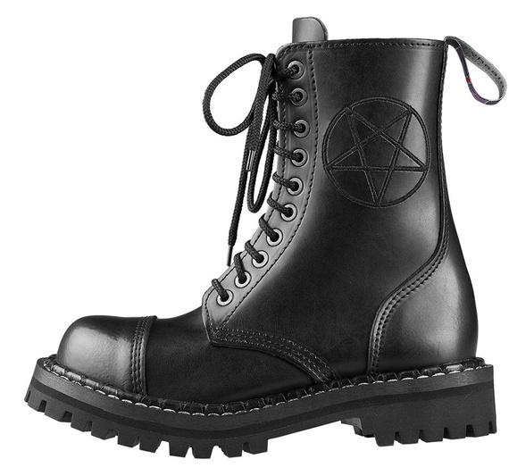 glany STEADY'S - 10 dziurek, czarne / CZARNY PENTAGRAM (STE/10/HAFT) 