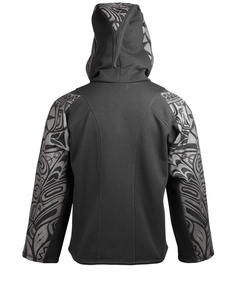 bluza HEXAGON - TRIBAL BLACK & GREY rozpinana, z kapturem (F03/YODA/DW)
