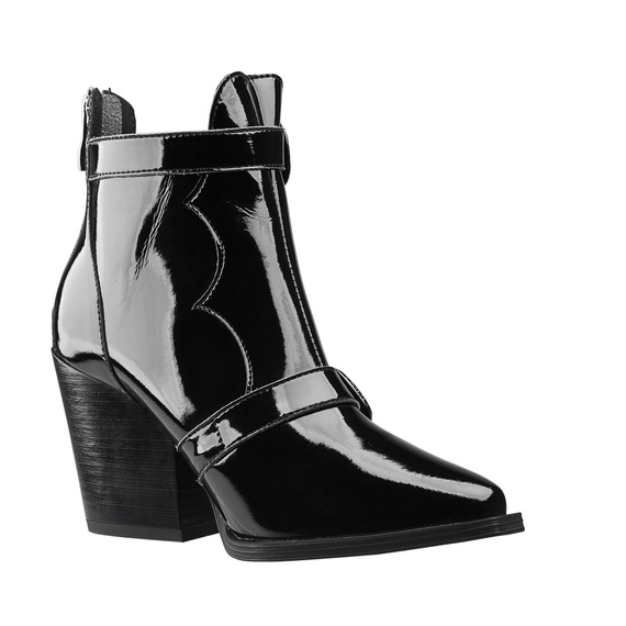 botki damskie ALTERCORE czarne (TAROT VEGAN BLACK PATENT)