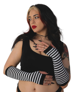 rękawiczki/rękawki STRIPED - WHITE/BLACK