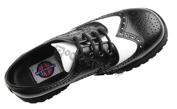 glany NEVERMIND - CZARNO / BIAŁE (4 dziurki) polerowane, USZKODZONE