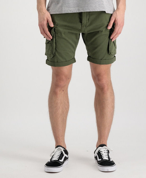 spodnie bojówki krótkie ALPHA INDUSTRIES - CREW SHORT DARK OLIVE
