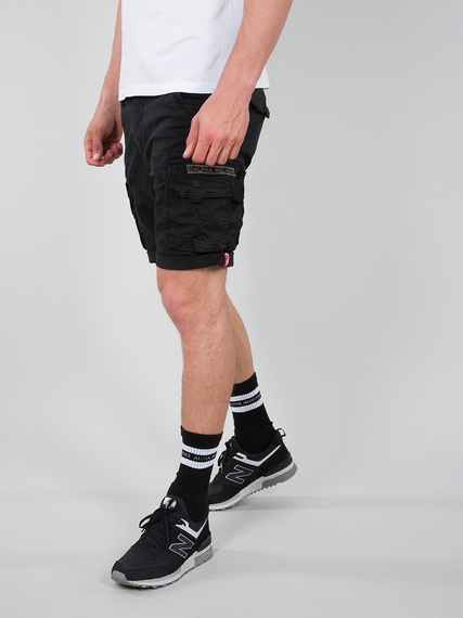 spodnie bojówki krótkie ALPHA INDUSTRIES - CREW SHORT BLACK