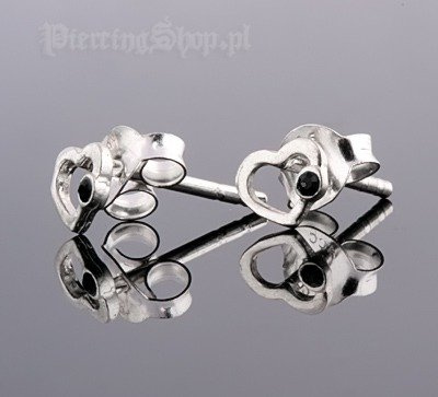 kolczyki do uszu HEART BLK [STF-328]