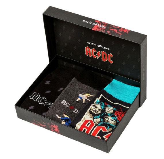skarpetki AC/DC box - zestaw 3 par
