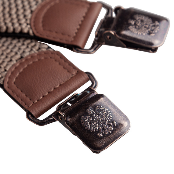 szelki JESZCZE POLSKA NIE ZGINĘŁA brązowe, 40 mm