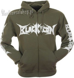 bluza BLACK ICON - CONQUEROR zielona, rozpinana z kapturem (HZICON058OLV)