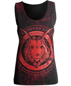 bluzka damska AMENOMEN - CHURCH OF SATAN na ramiączkach (OMEN053DAR ALLPRINT RED)