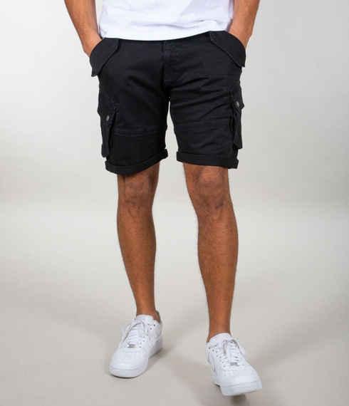 spodnie bojówki krótkie ALPHA INDUSTRIES - COMBAT SHORT BLACK
