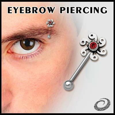 KOLCZYK PIERCING DO BRWI WIATRACZEK kolor oczka CRYSTAL [EBP-19]