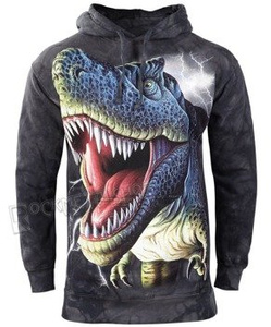 bluza THE MOUNTAIN - LIGHTNING REX, kangurka z kapturem, barwiona