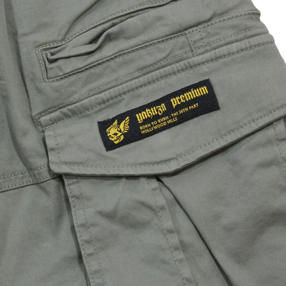 spodnie bojówki krótkie YAKUZA PREMIUM - CARGO SHORTS grey olive