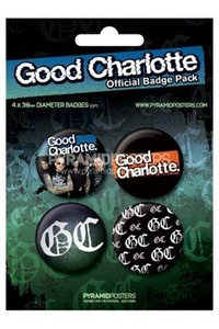 zestaw 4 przypinek GOOD CHARLOTTE