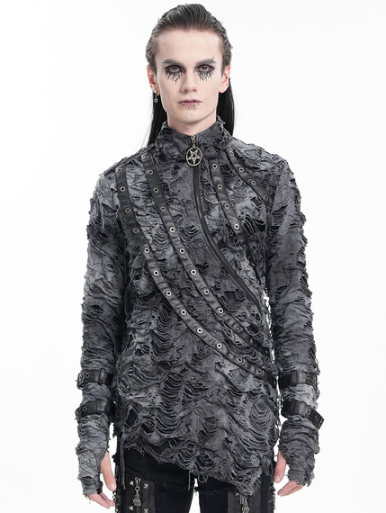 longsleeve DEVIL FASHION - TIE-DYE DISTRESSED 