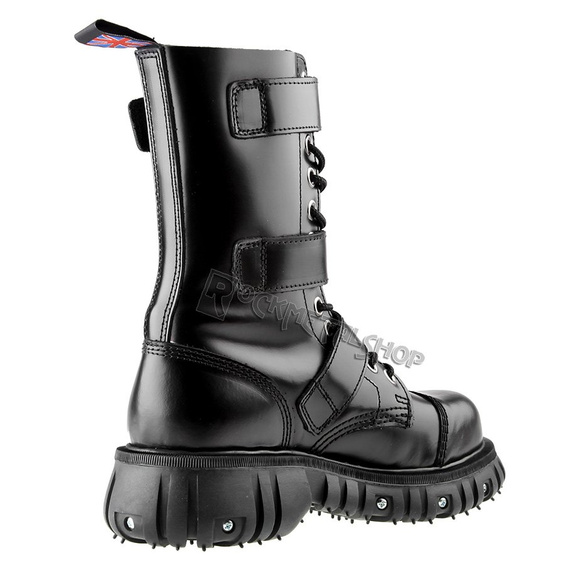 glany NEVERMIND - CZARNE (12 dziurek + 3 klamry) polerowane, USZKODZONE