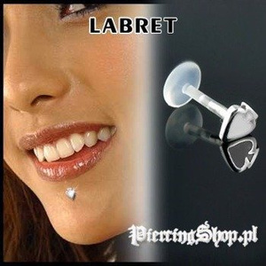 KOLCZYK DO BRODY LABRET(bioplast) PIK kolor oczka BIAŁY [LA-161]