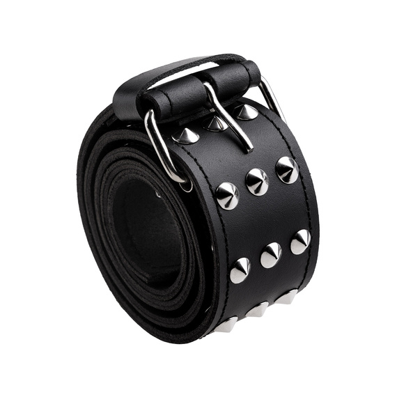 pasek z ćwiekami CONE STUD, skóra naturalna 