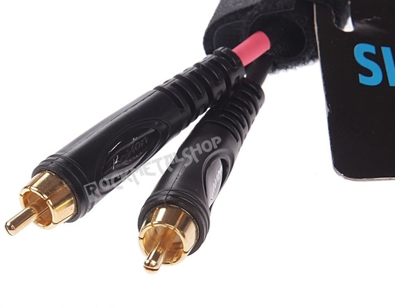 przewód audio BOSTON: 2 x RCA (cinch) -  DUŻY JACK STEREO (6.3mm) / 30cm