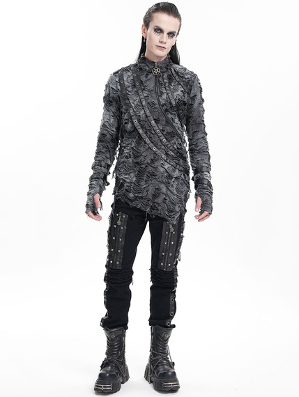 longsleeve DEVIL FASHION - TIE-DYE DISTRESSED 