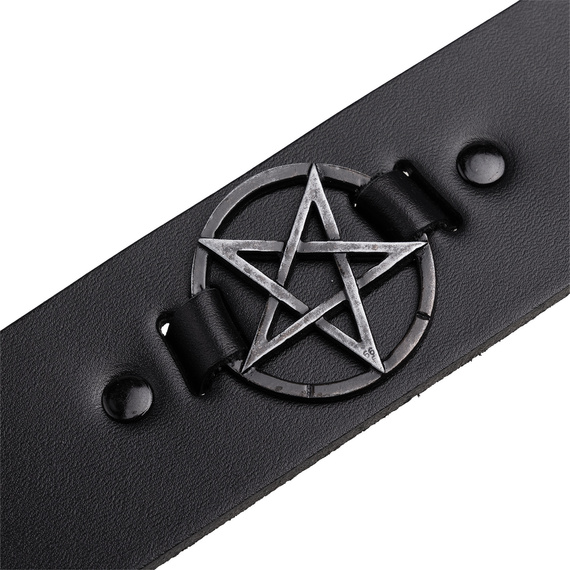 pasek PENTAGRAM + OKUCIA , skórzany