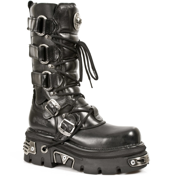 buty NEW ROCK ITALI Y NOMADA NEGRO, REACTOR NEGRO E17 TOBERAS ORI Y CA [M-474-S1]