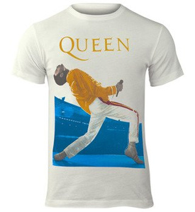 koszulka QUEEN - FREDDIE MERCURY TRIANGLE vintage white