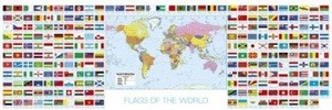 plakat panoramiczny FLAGS OF THE WORLD