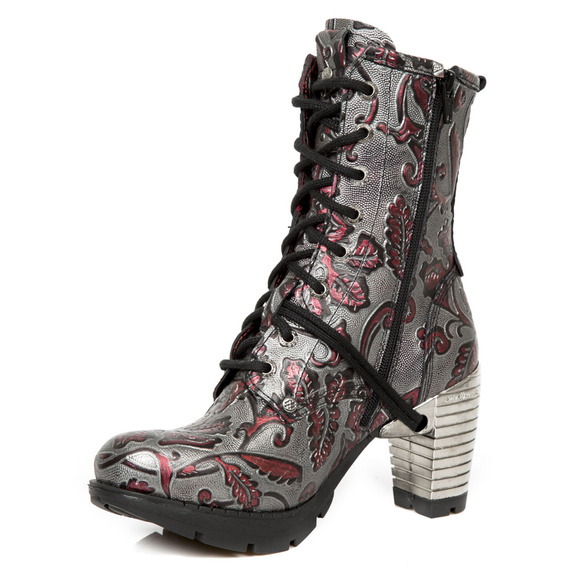 buty damskie NEW ROCK VINTAGE FLOWER WINE, TRAIL NEGRO TACON ACERO [M.TR001-S6]