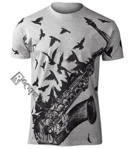 koszulka SAX AND CROWS, szary melanż
