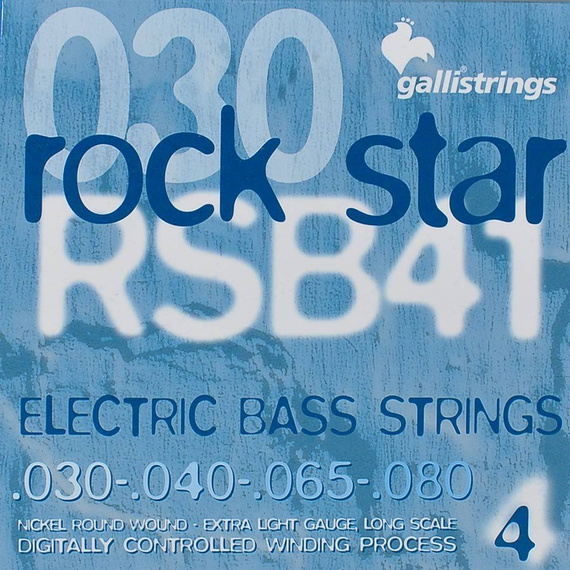 struny do gitary basowej GALLI STRINGS - ROCK STAR RSB41 NICKEL WOUND /030-080/