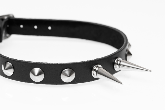 obroża 1-rzędowa - SPIKE + CONE STUD