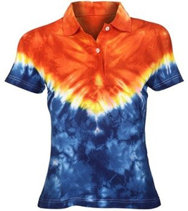 bluzka damska POLO barwiona BLUE/YELLOW/RED MIX