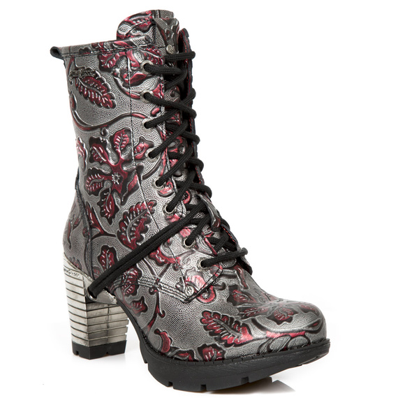 buty damskie NEW ROCK VINTAGE FLOWER WINE, TRAIL NEGRO TACON ACERO [M.TR001-S6]