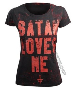 bluzka damska AMENOMEN - SATAN LOVES ME (OMEN057DA BLACK ALLPRINT RED)