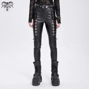 spodnie damskie DEVIL FASHION - BLACK GOTHIC PUNK