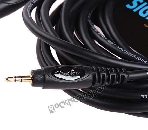 przewód audio BOSTON: DUŻY JACK (6.3mm) stereo - MAŁY JACK (3.5mm) stereo / 6m