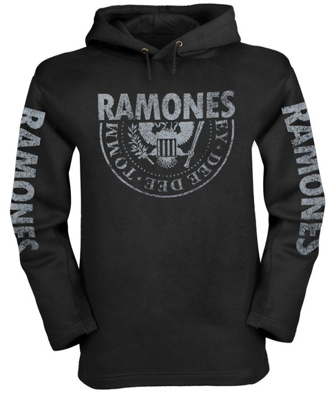 bluza RAMONES - LOGO czarna, z kapturem